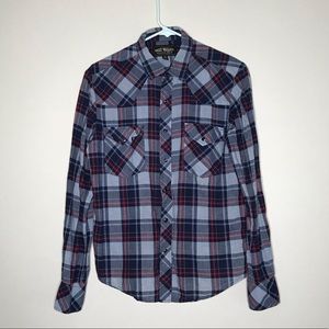 Salt Valley Western Plaid Button Down Shirt